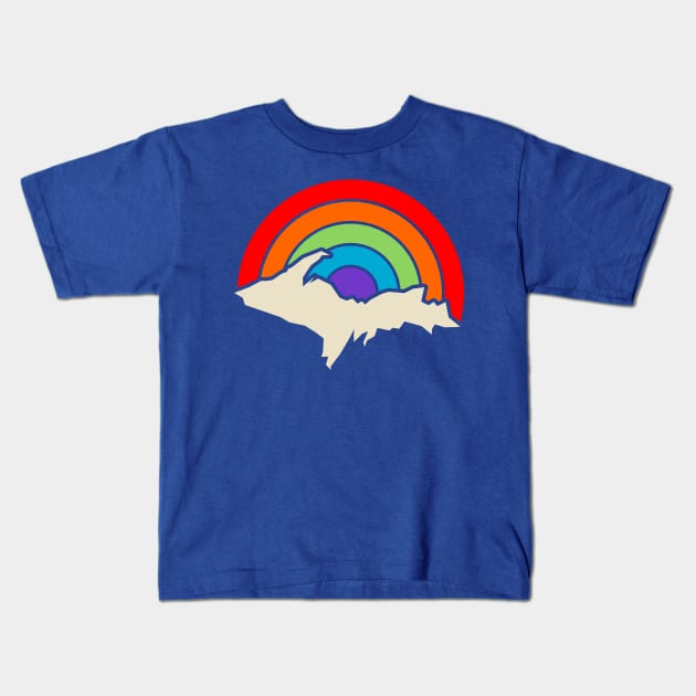 Rainbow Upper Peninsula Kids T-Shirt by Bruce Brotherton